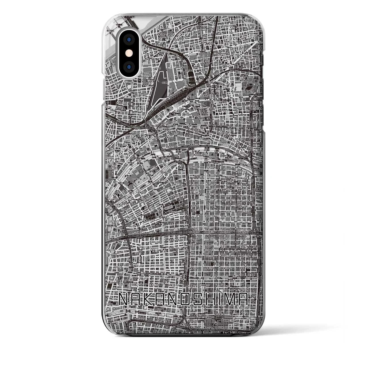 【中之島（大阪府）】地図柄iPhoneケース（クリアタイプ）