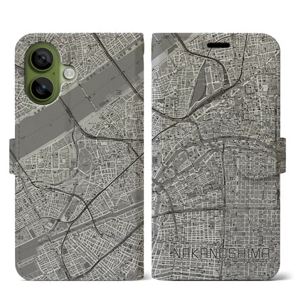 【中之島（大阪府）】地図柄iPhoneケース（手帳タイプ）