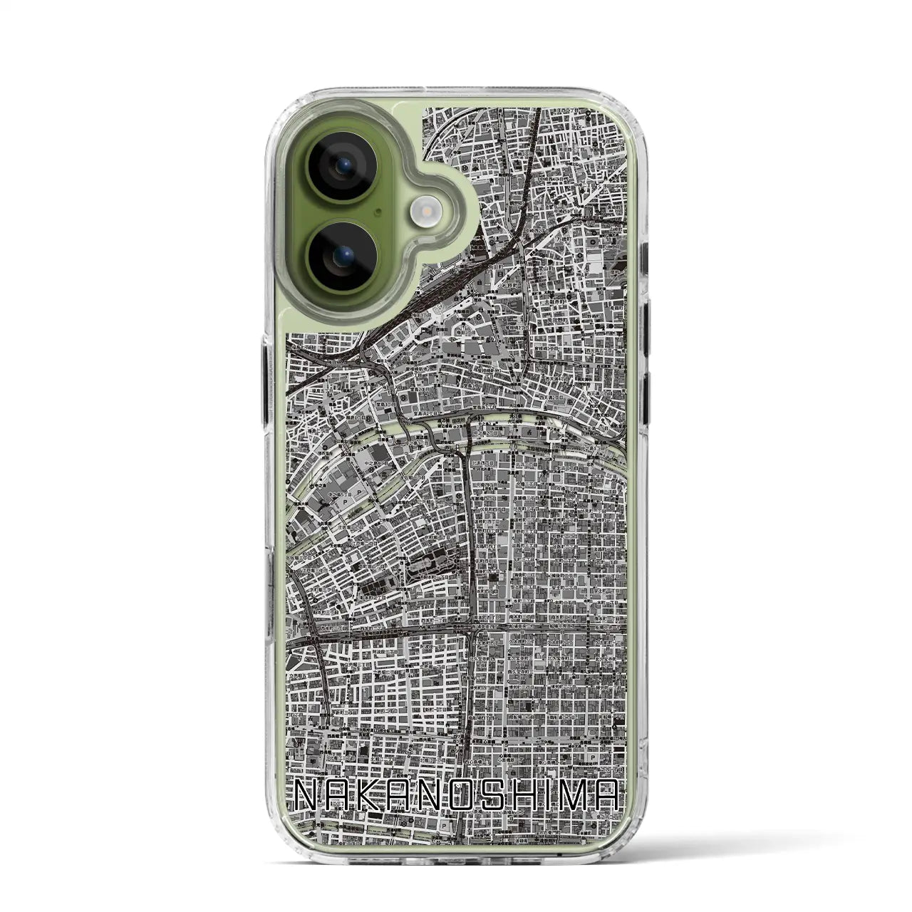 【中之島（大阪府）】地図柄iPhoneケース（MagSafeタイプ）