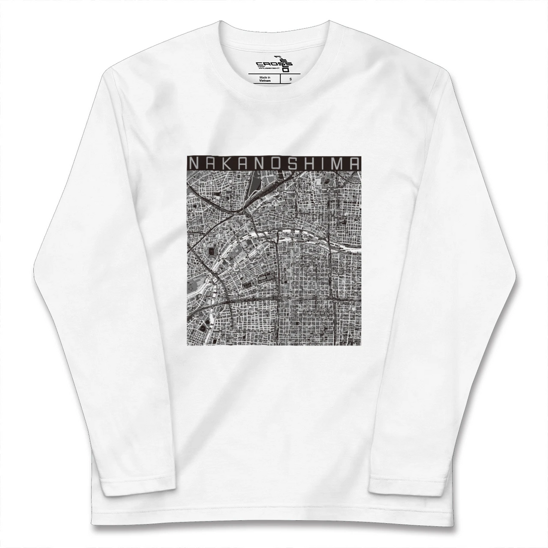 【中之島(大阪府)】地図柄ロングスリーブTシャツ