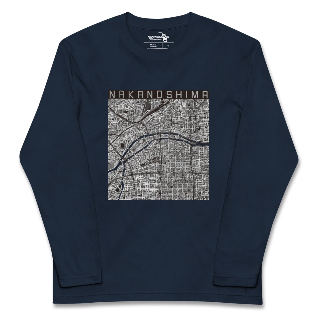 【中之島（大阪府）】地図柄ロングスリーブTシャツ