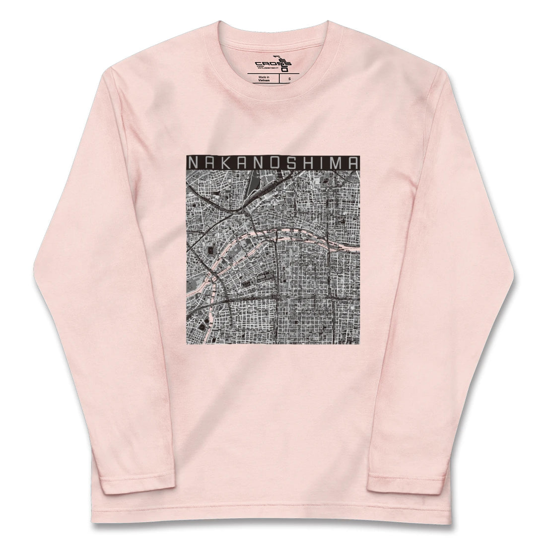 【中之島（大阪府）】地図柄ロングスリーブTシャツ