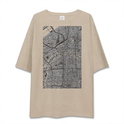 【中之島（大阪府）】地図柄ビッグシルエットTシャツ