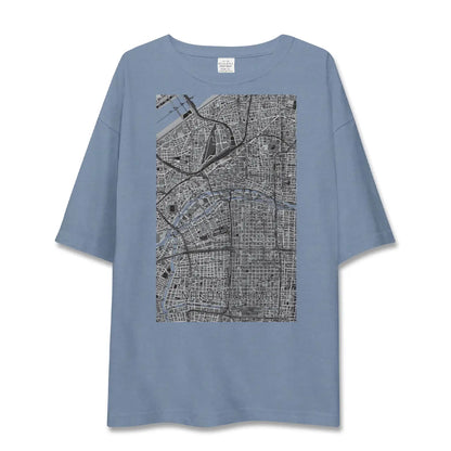【中之島（大阪府）】地図柄ビッグシルエットTシャツ