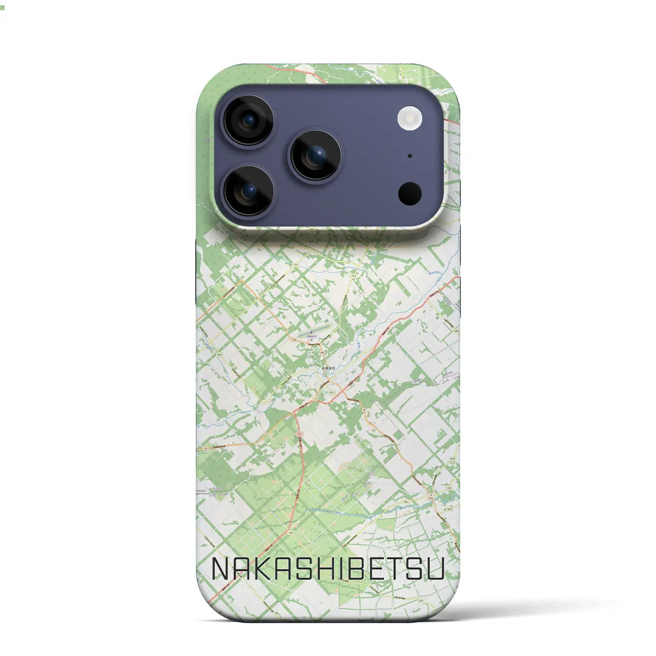 【中標津（北海道）】地図柄iPhoneケース（バックカバータイプ）ナチュラル・iPhone 17 Pro Max 用