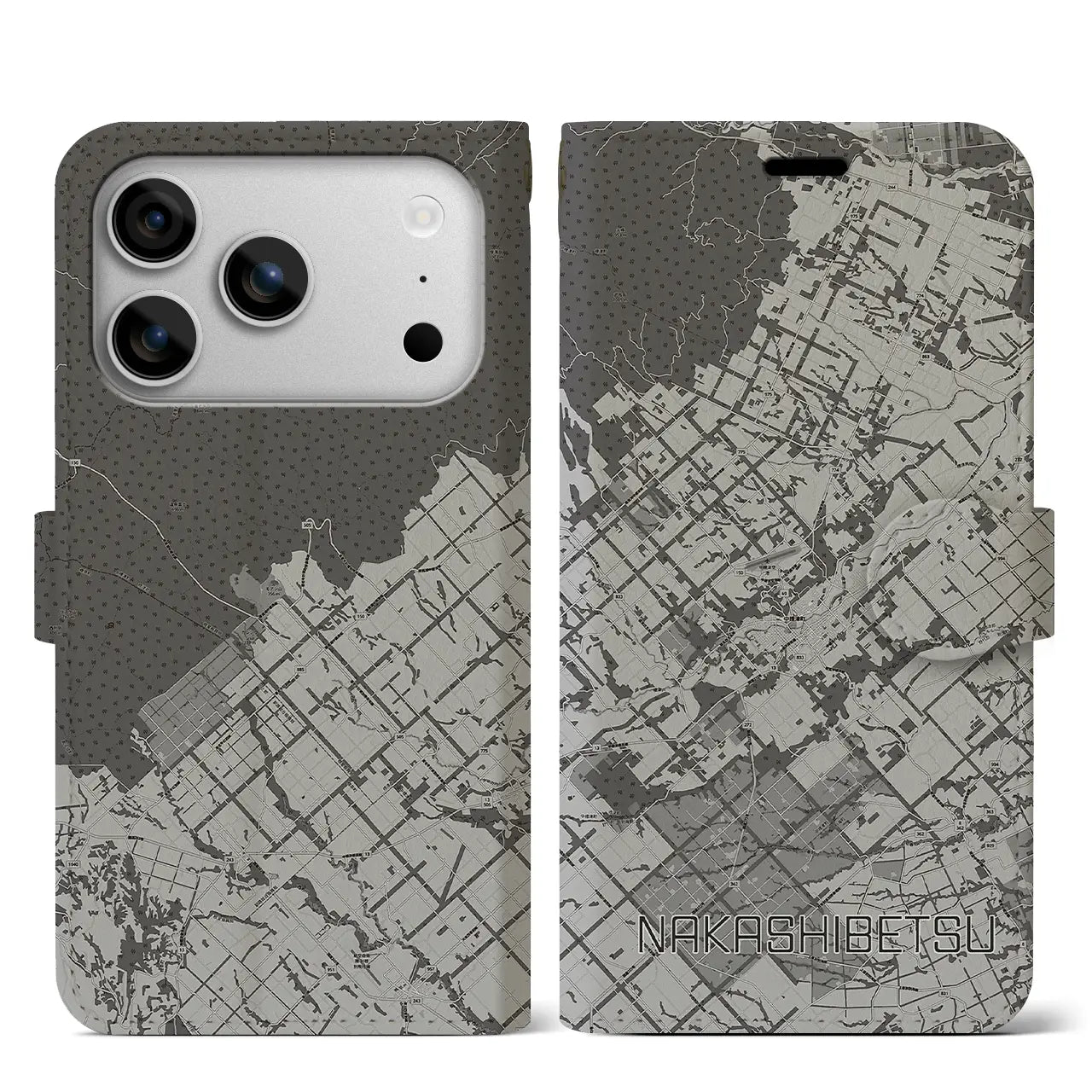 【中標津（北海道）】地図柄iPhoneケース（手帳タイプ）