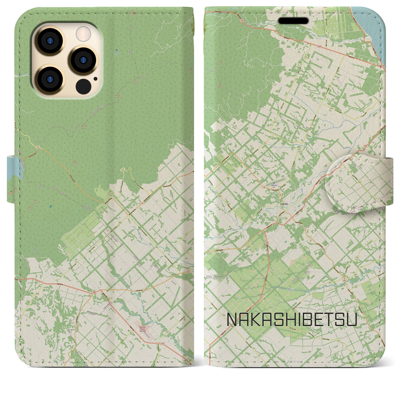 【中標津（北海道）】地図柄iPhoneケース（手帳タイプ）