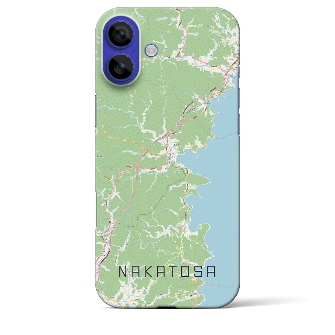 【中土佐（高知県）】地図柄iPhoneケース（バックカバータイプ）ナチュラル・iPhone 16 Pro Max 用