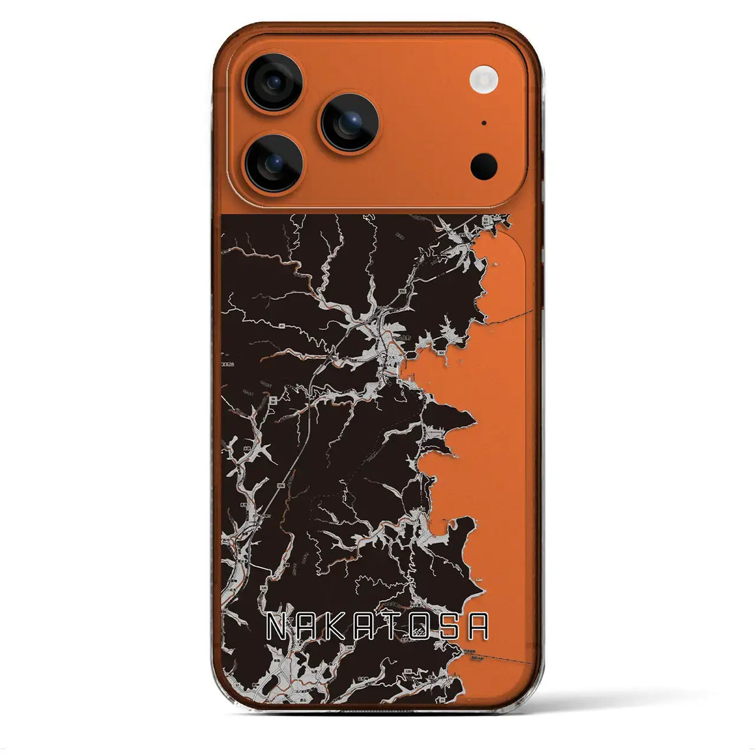 【中土佐(高知県)】地図柄iPhoneケース(クリアタイプ)モノトーン・iPhone 17 Pro Max 用