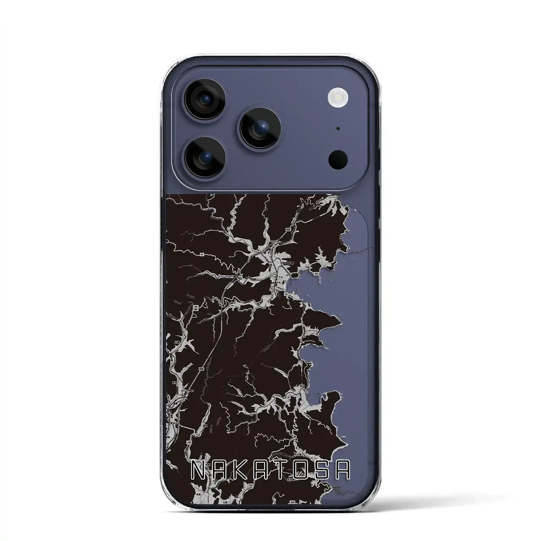 【中土佐（高知県）】地図柄iPhoneケース（クリアタイプ）モノトーン・iPhone 17 Pro Max 用