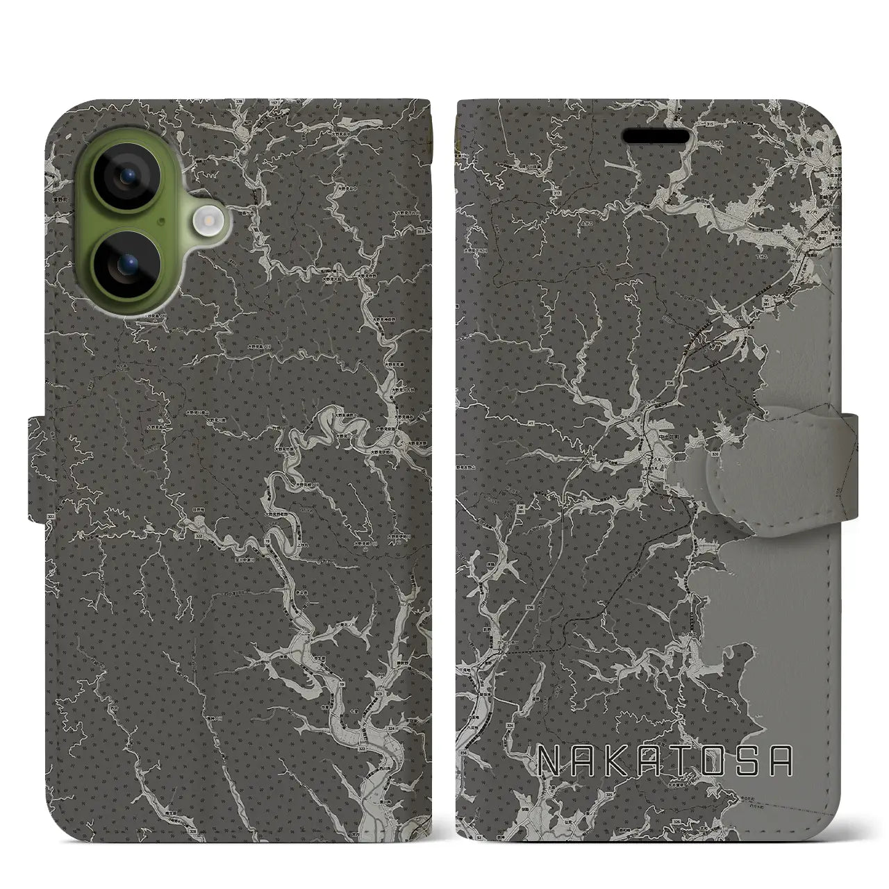 【中土佐（高知県）】地図柄iPhoneケース（手帳タイプ）