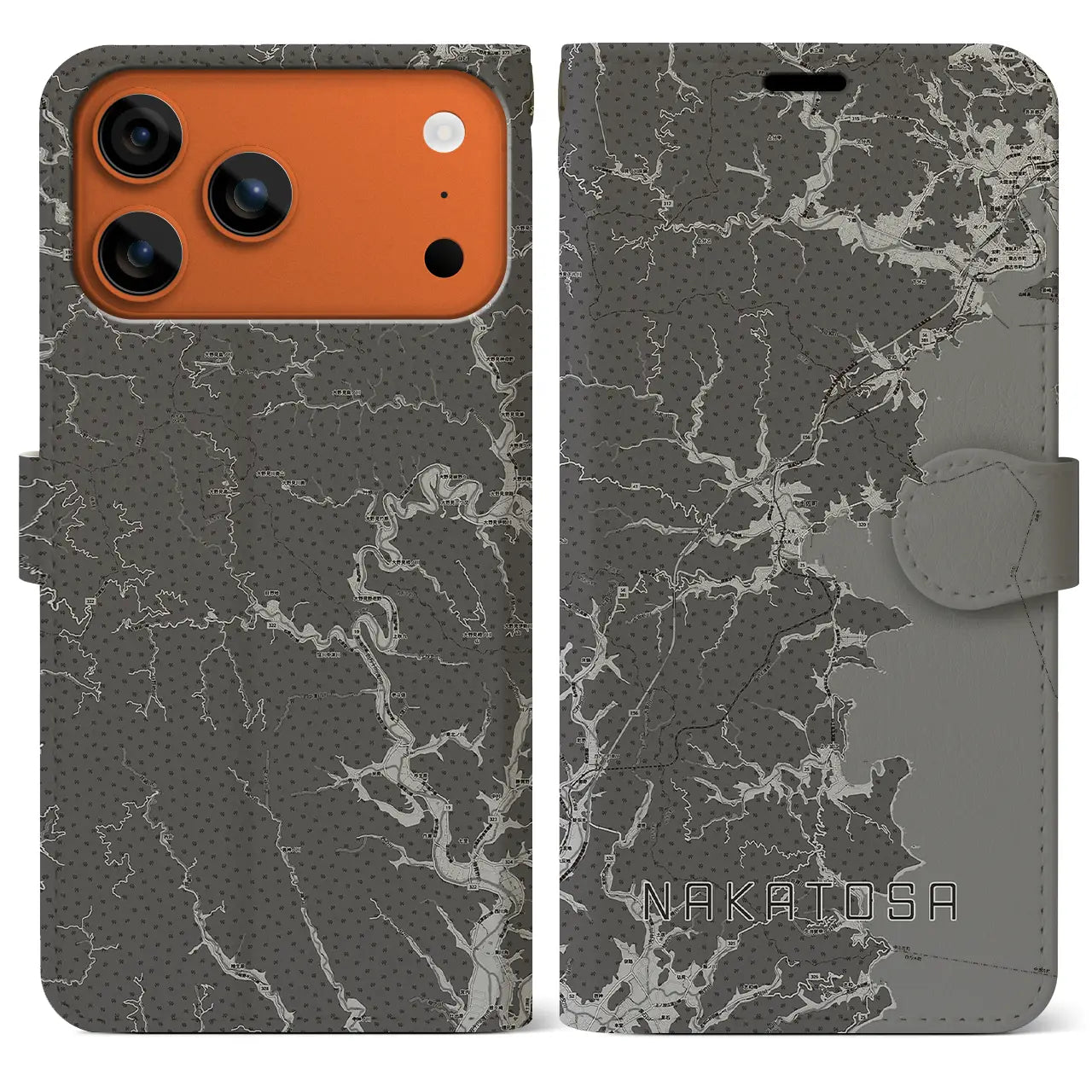 【中土佐（高知県）】地図柄iPhoneケース（手帳タイプ）