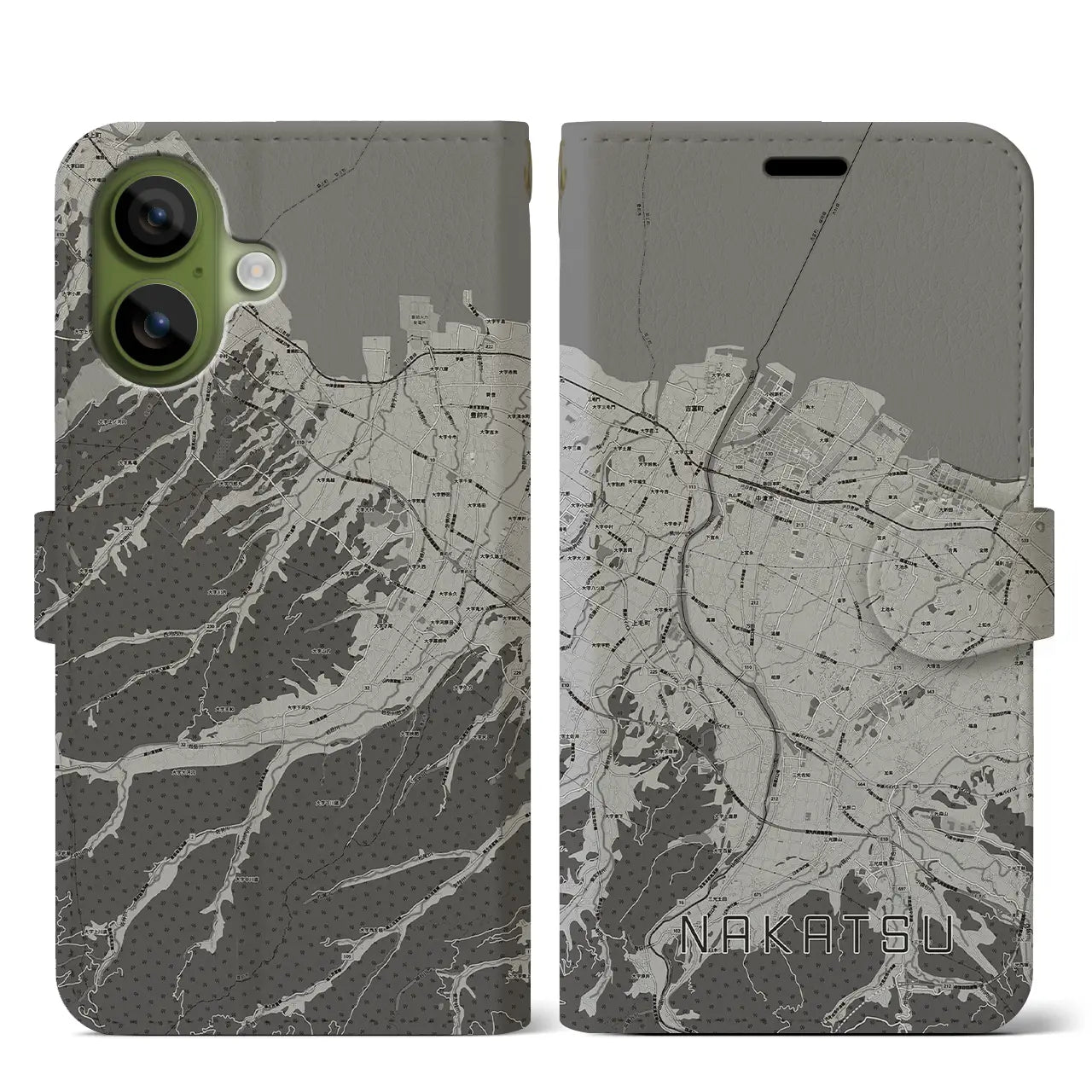 【中津（大分県）】地図柄iPhoneケース（手帳タイプ）