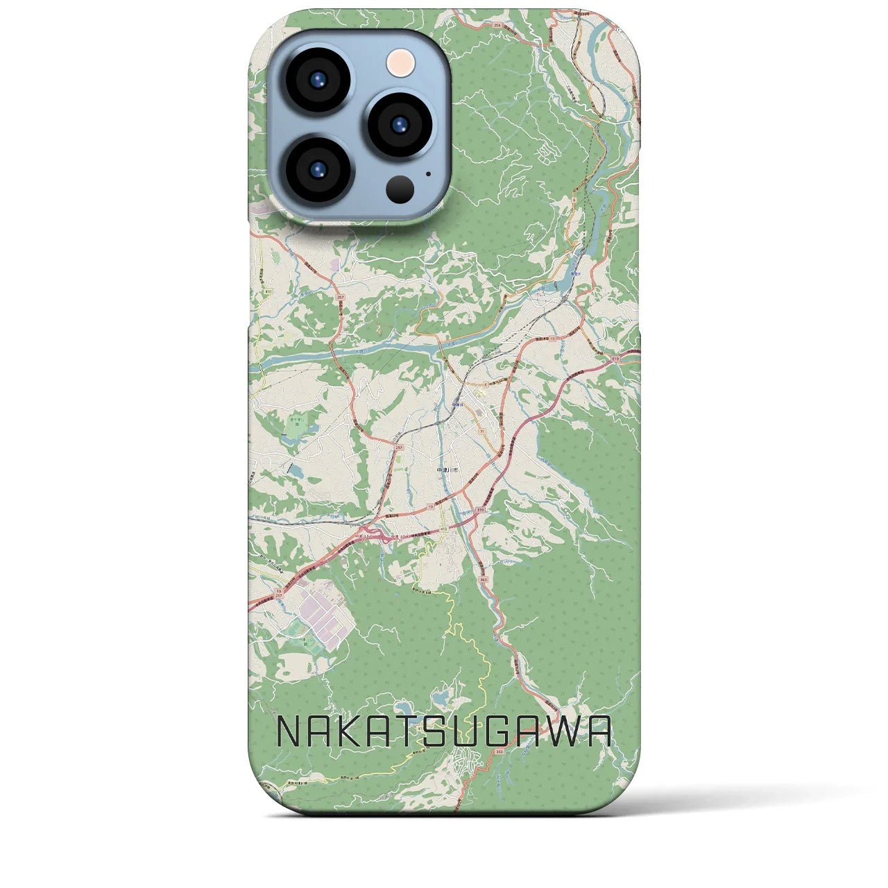 【中津川（岐阜県）】地図柄iPhoneケース（バックカバータイプ）