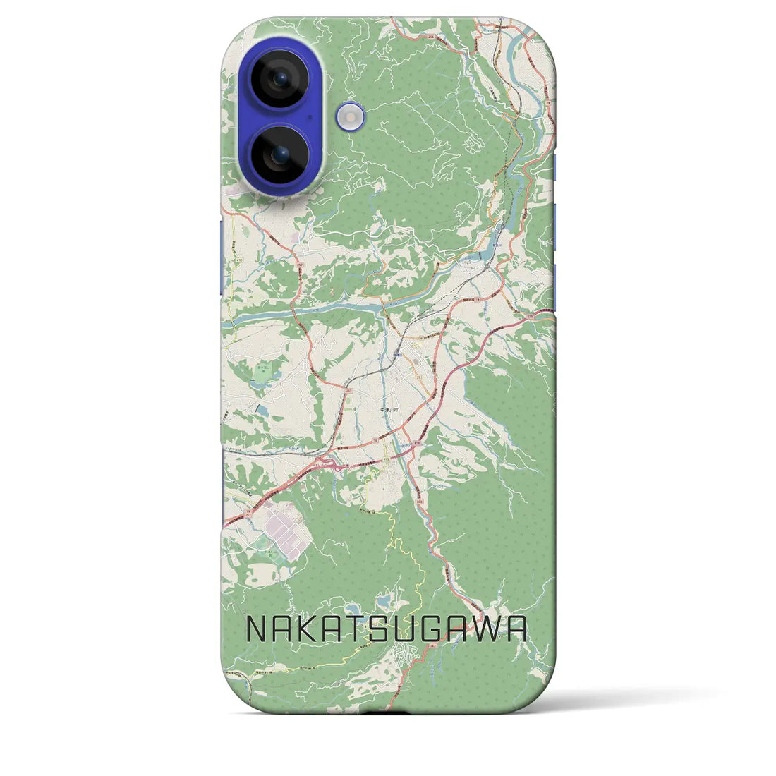 【中津川(岐阜県)】地図柄iPhoneケース(バックカバータイプ)ナチュラル・iPhone 16 Pro Max 用
