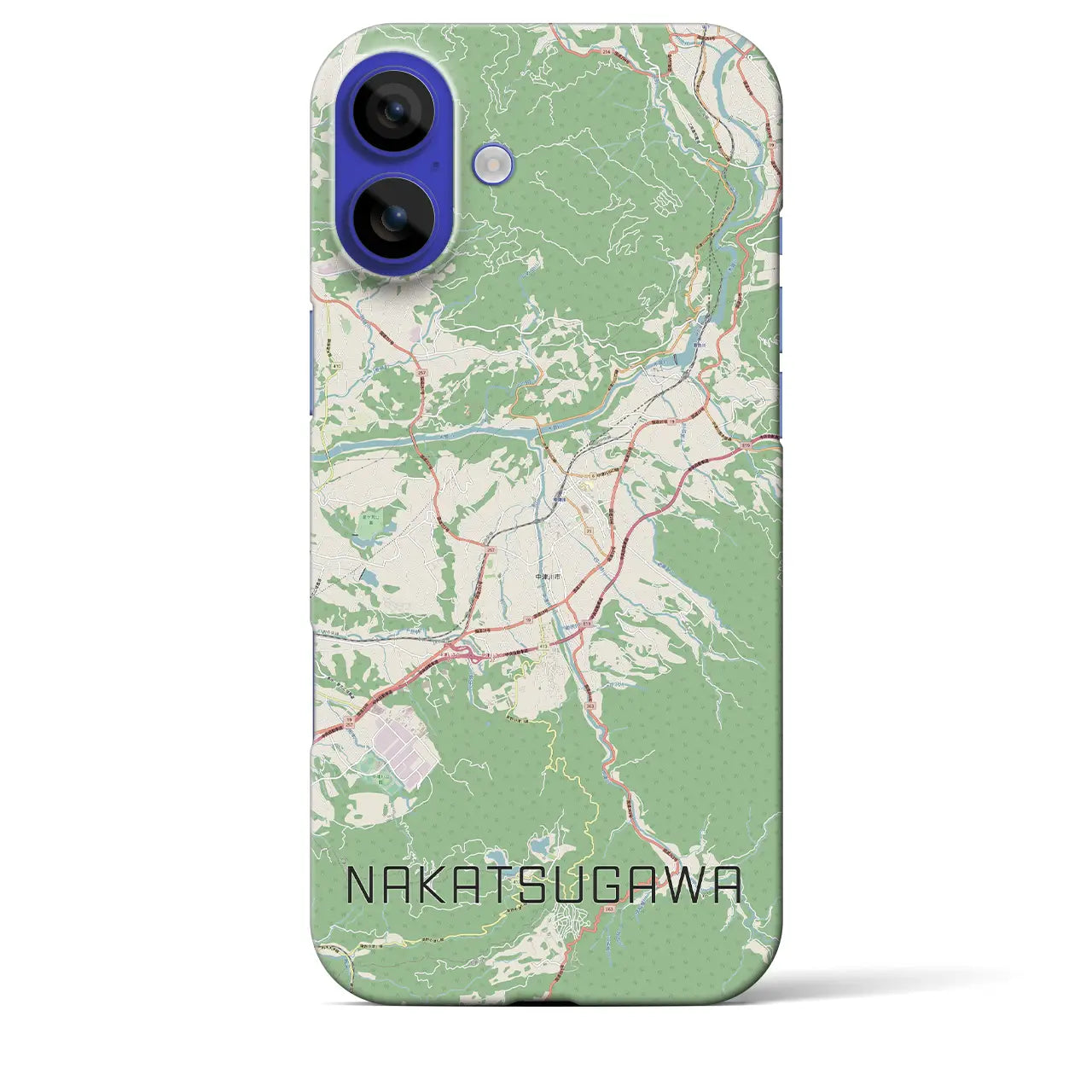 【中津川（岐阜県）】地図柄iPhoneケース（バックカバータイプ）ナチュラル・iPhone 16 Pro Max 用