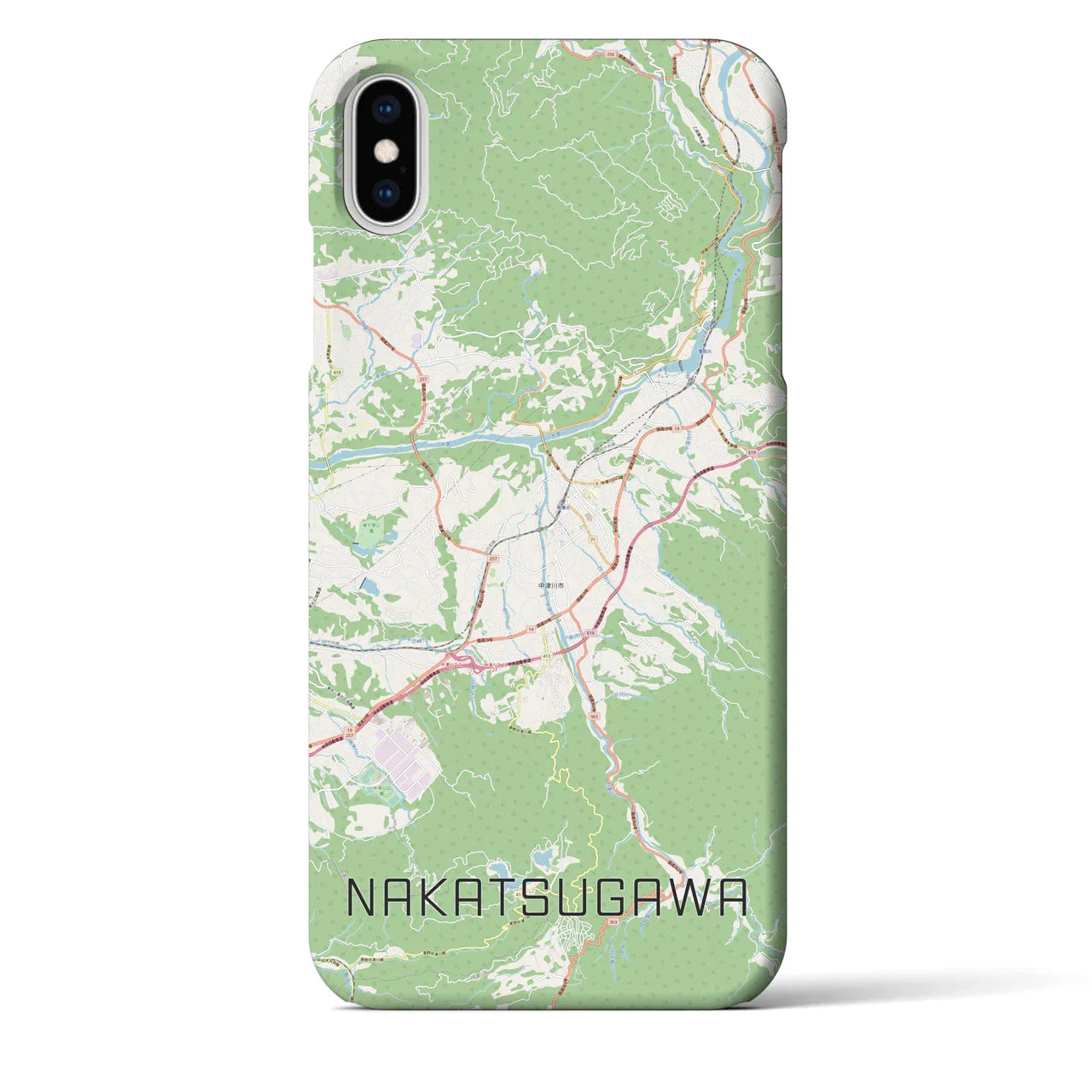 【中津川（岐阜県）】地図柄iPhoneケース（バックカバータイプ）