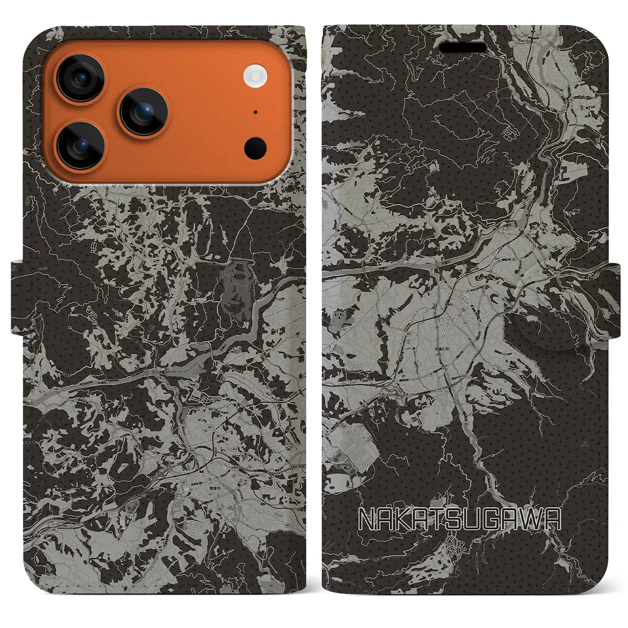 【中津川（岐阜県）】地図柄iPhoneケース（手帳タイプ）