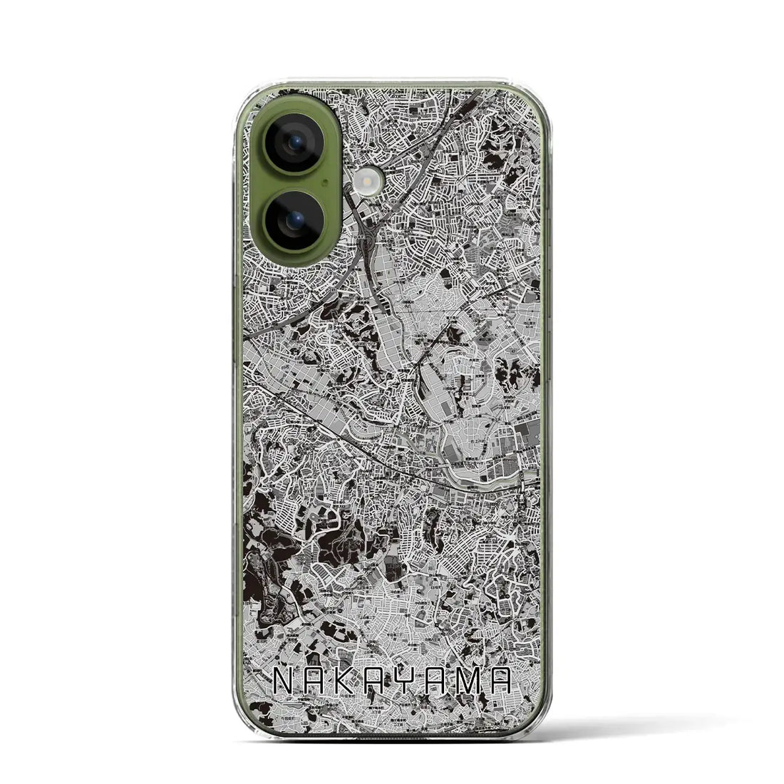 【中山(神奈川県)】地図柄iPhoneケース(クリアタイプ)モノトーン・iPhone 17 Pro Max 用