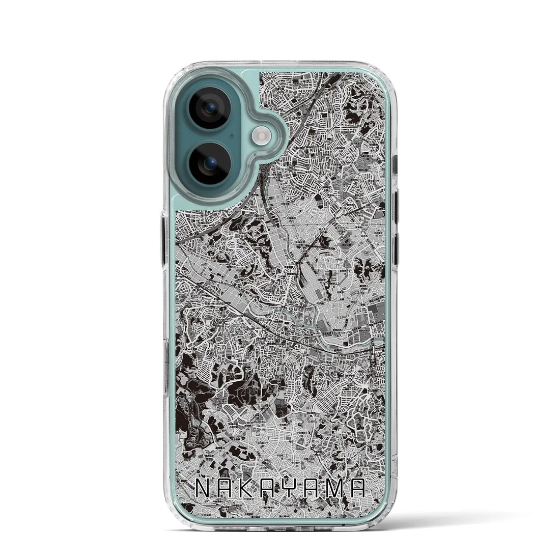 【中山(神奈川県)】地図柄iPhoneケース(MagSafeタイプ)モノトーン・iPhone 16 Pro 用