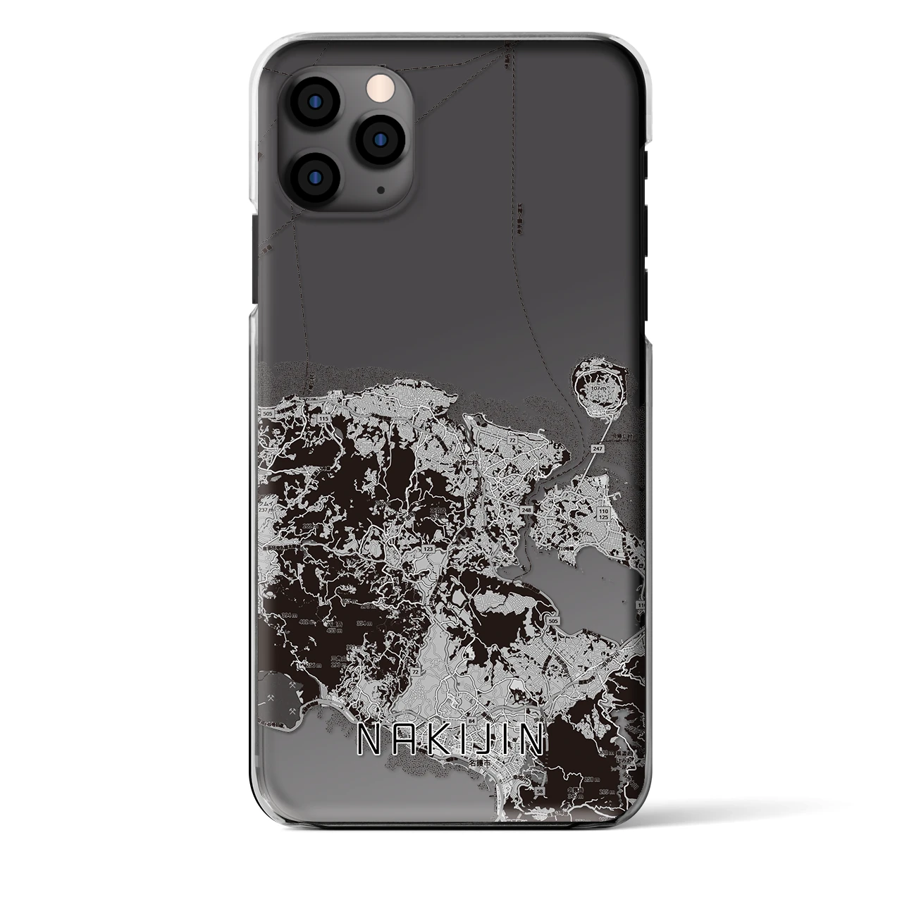 【今帰仁（沖縄県）】地図柄iPhoneケース（クリアタイプ）