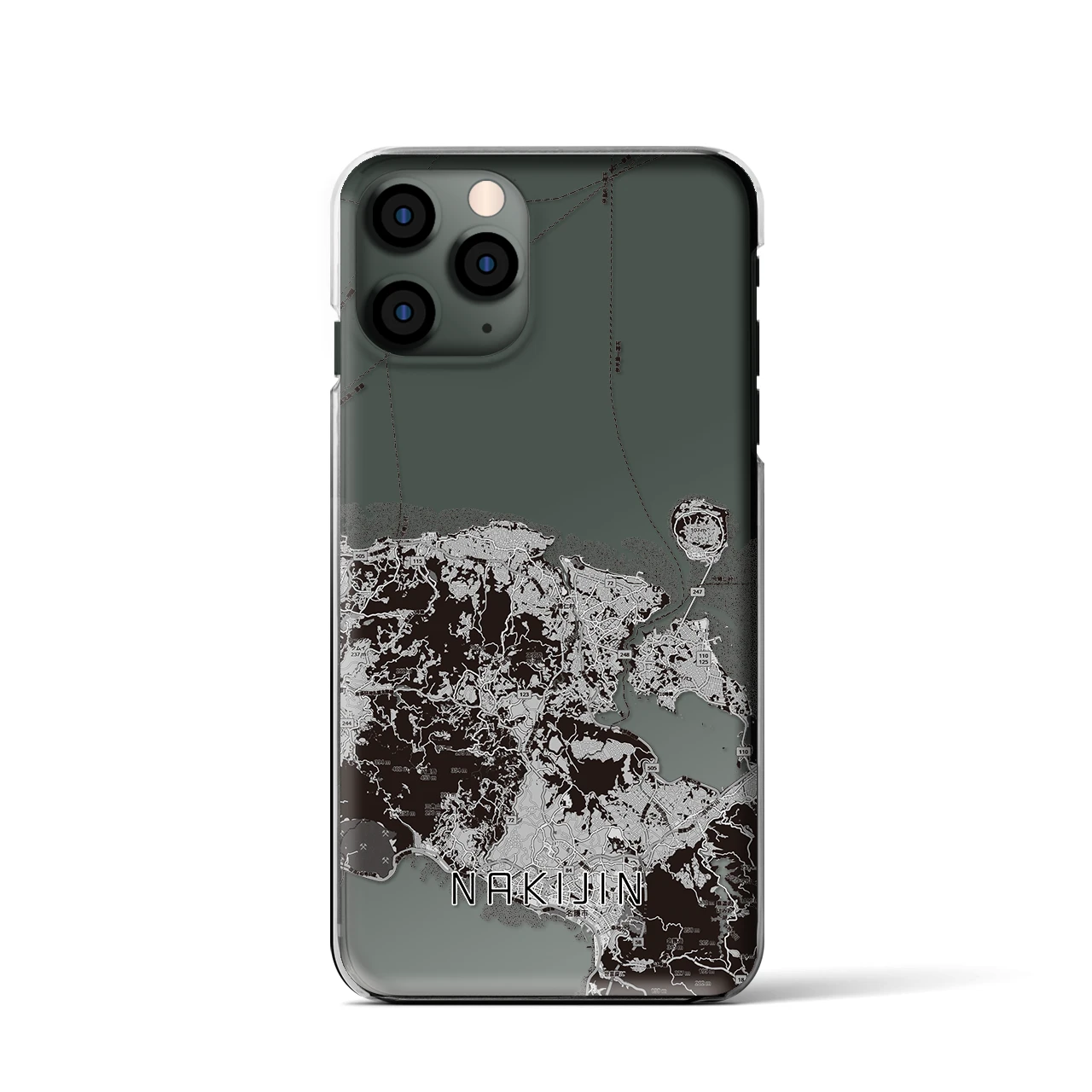 【今帰仁（沖縄県）】地図柄iPhoneケース（クリアタイプ）