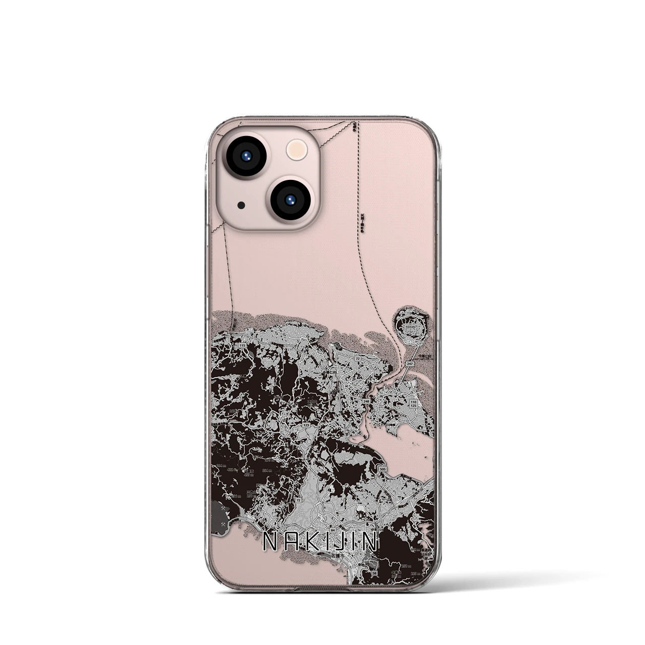 【今帰仁（沖縄県）】地図柄iPhoneケース（クリアタイプ）