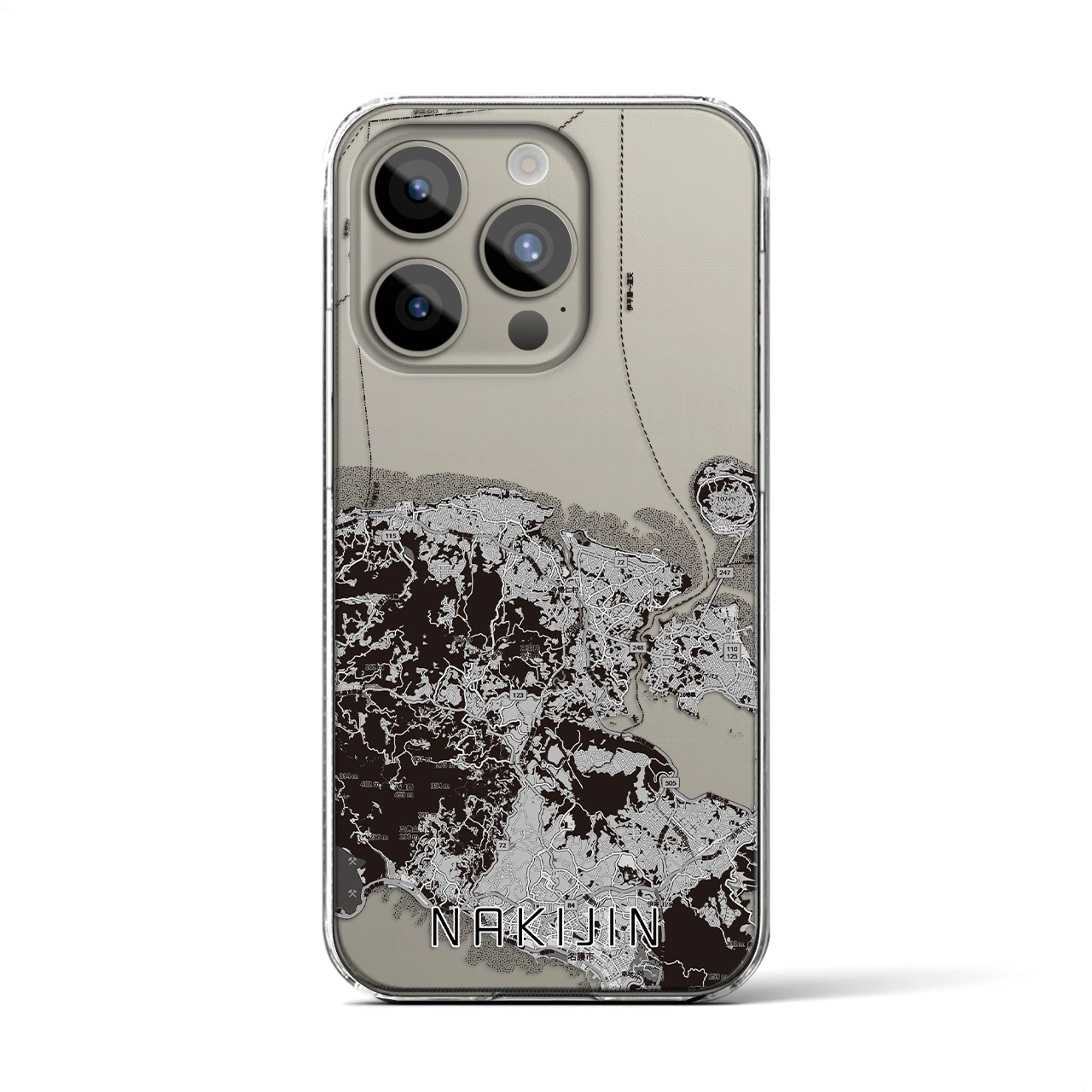 【今帰仁（沖縄県）】地図柄iPhoneケース（クリアタイプ）