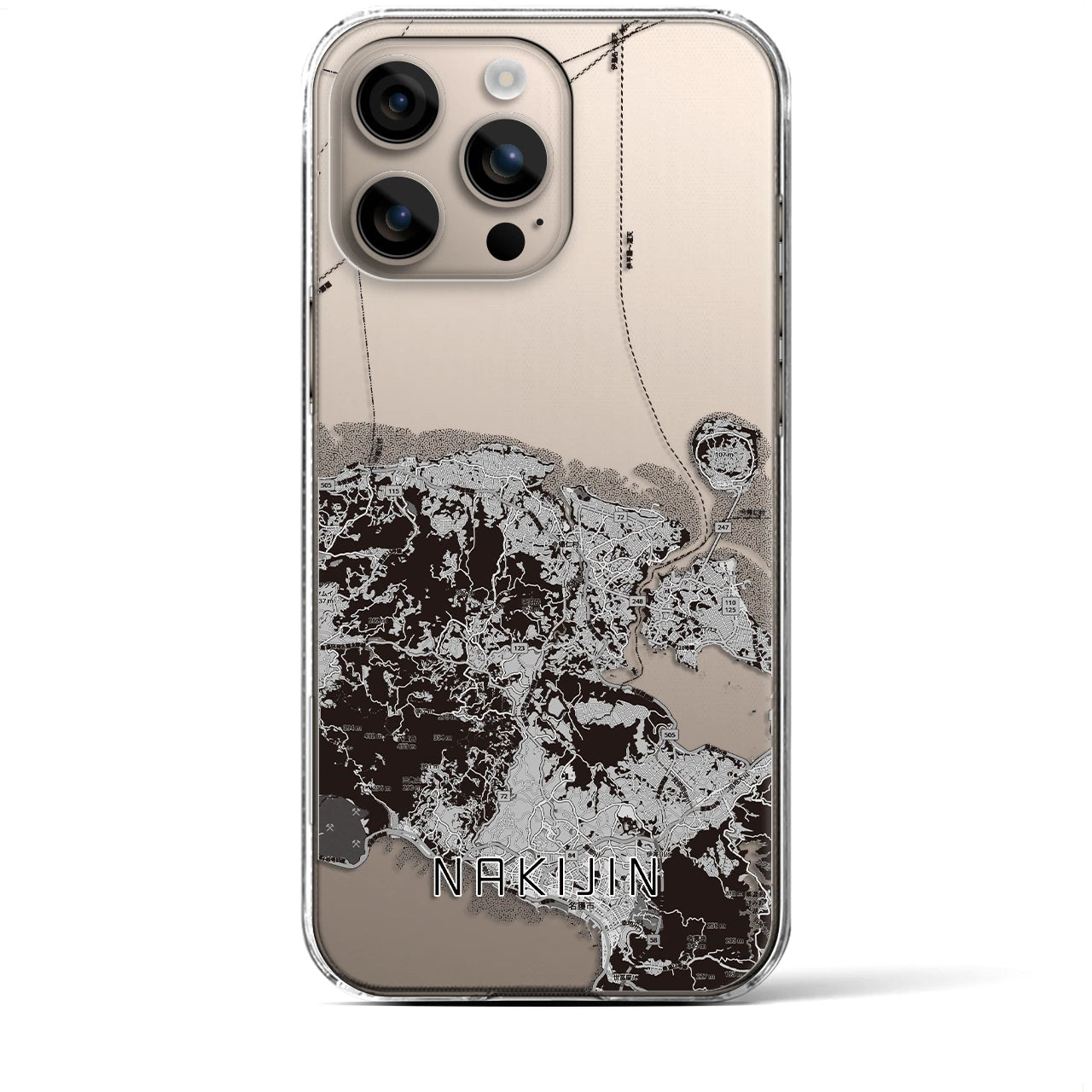 【今帰仁（沖縄県）】地図柄iPhoneケース（クリアタイプ）