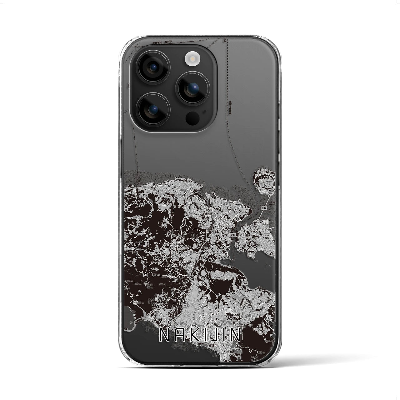 【今帰仁（沖縄県）】地図柄iPhoneケース（クリアタイプ）