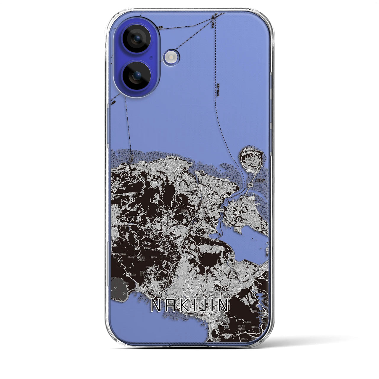 【今帰仁（沖縄県）】地図柄iPhoneケース（クリアタイプ）