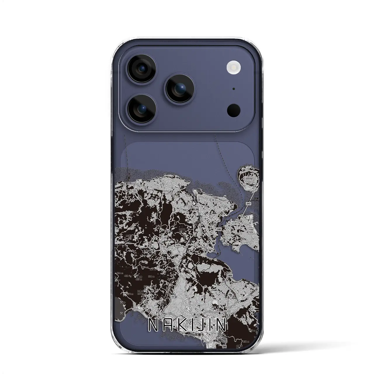 【今帰仁（沖縄県）】地図柄iPhoneケース（クリアタイプ）