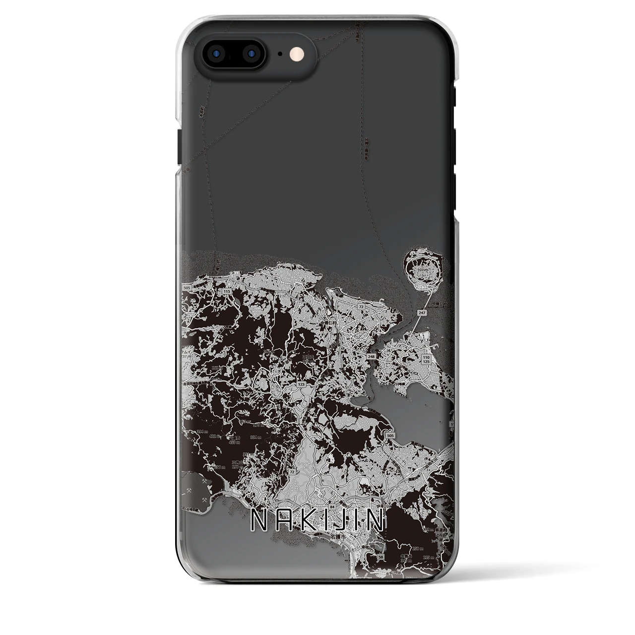 【今帰仁（沖縄県）】地図柄iPhoneケース（クリアタイプ）