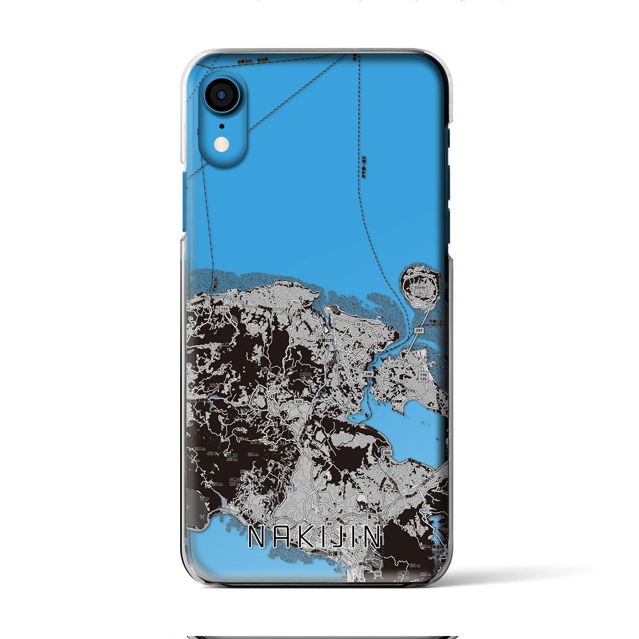 【今帰仁（沖縄県）】地図柄iPhoneケース（クリアタイプ）