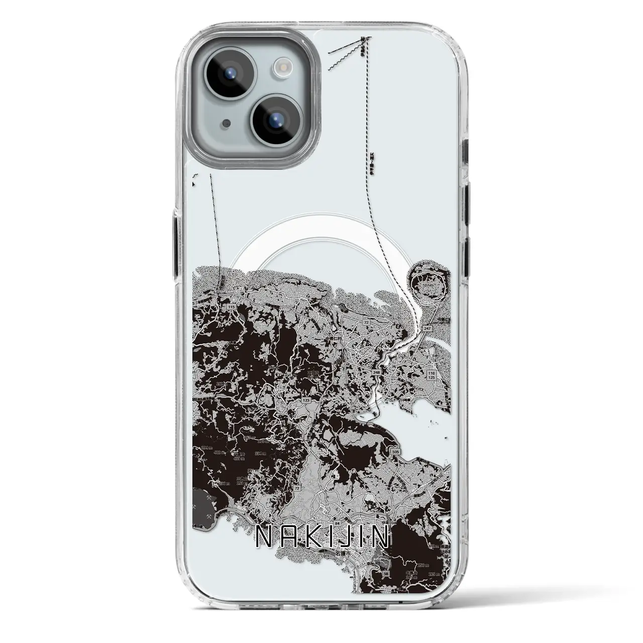 【今帰仁（沖縄県）】地図柄iPhoneケース（MagSafeタイプ）