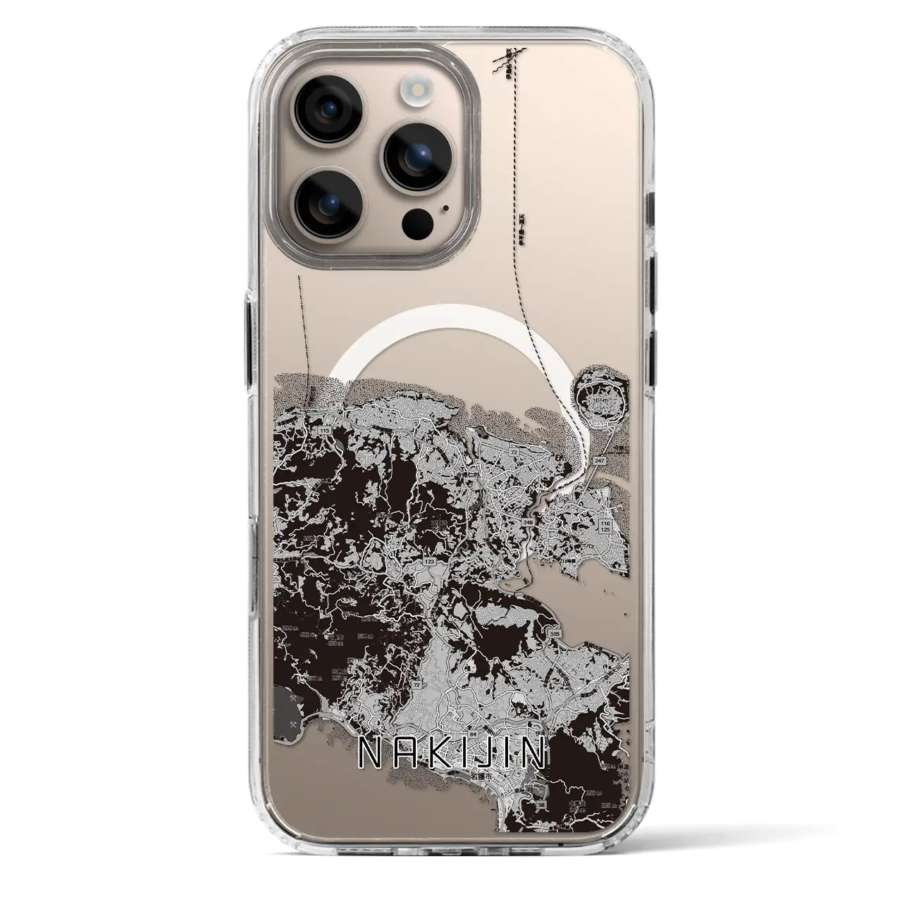 【今帰仁（沖縄県）】地図柄iPhoneケース（MagSafeタイプ）