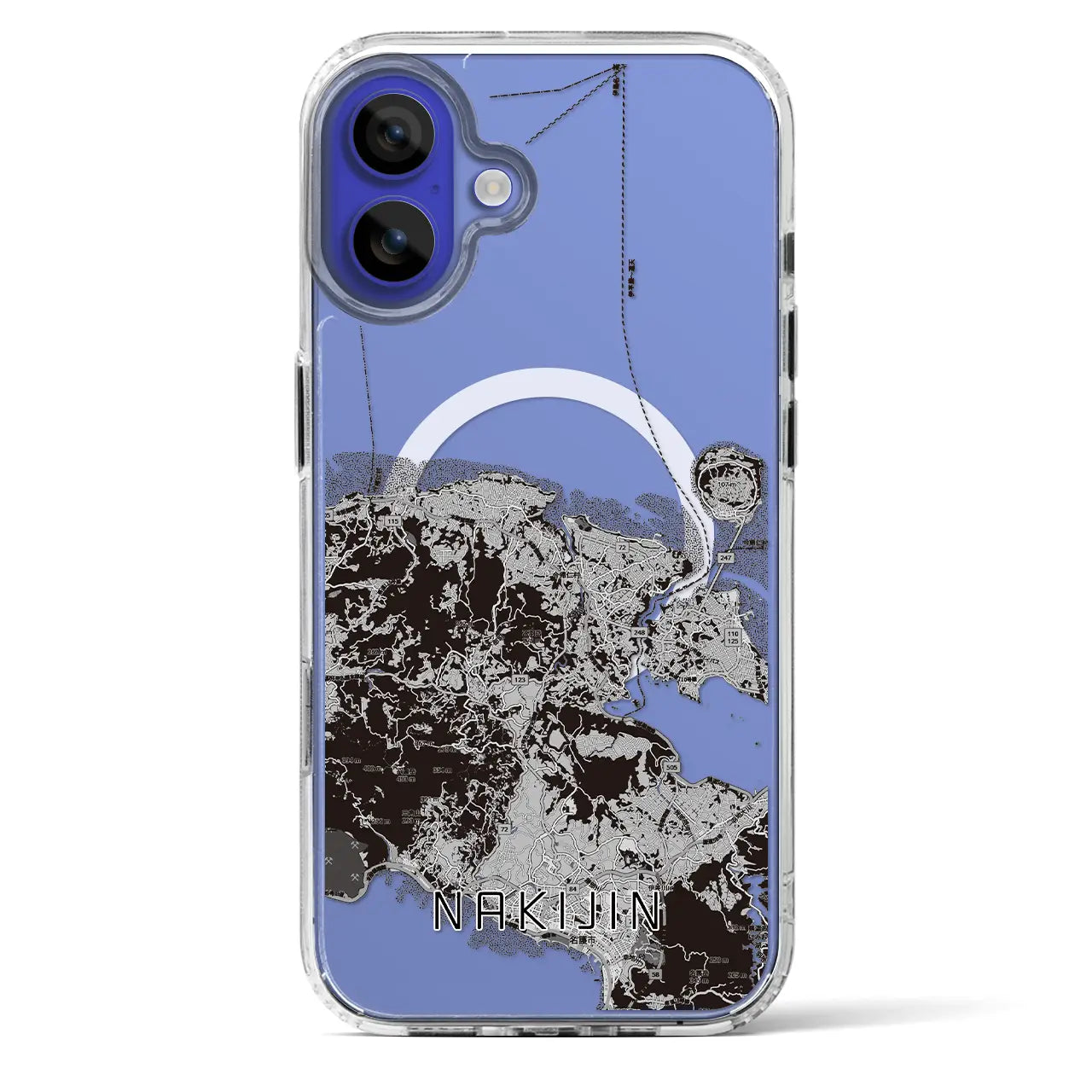 【今帰仁（沖縄県）】地図柄iPhoneケース（MagSafeタイプ）