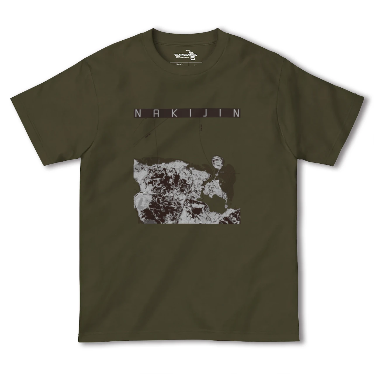 【今帰仁（沖縄県）】地図柄ヘビーウェイトTシャツ