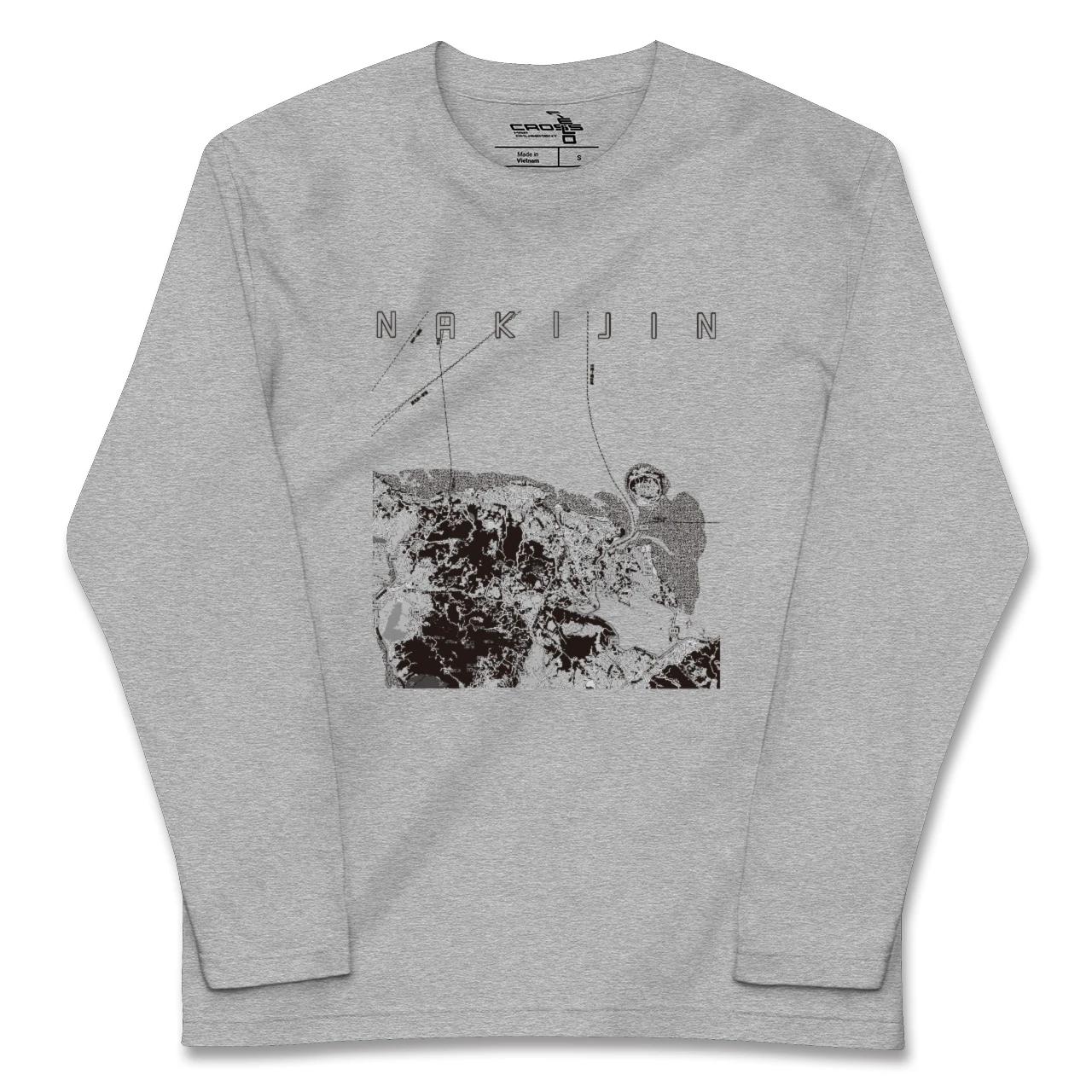 【今帰仁（沖縄県）】地図柄ロングスリーブTシャツ