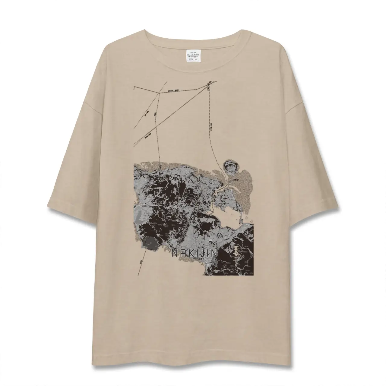 【今帰仁（沖縄県）】地図柄ビッグシルエットTシャツ