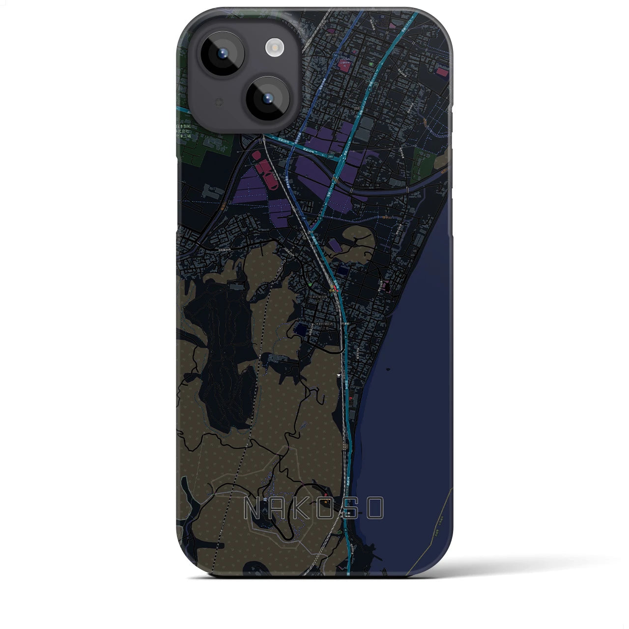 【勿来（福島県）】地図柄iPhoneケース（バックカバータイプ）