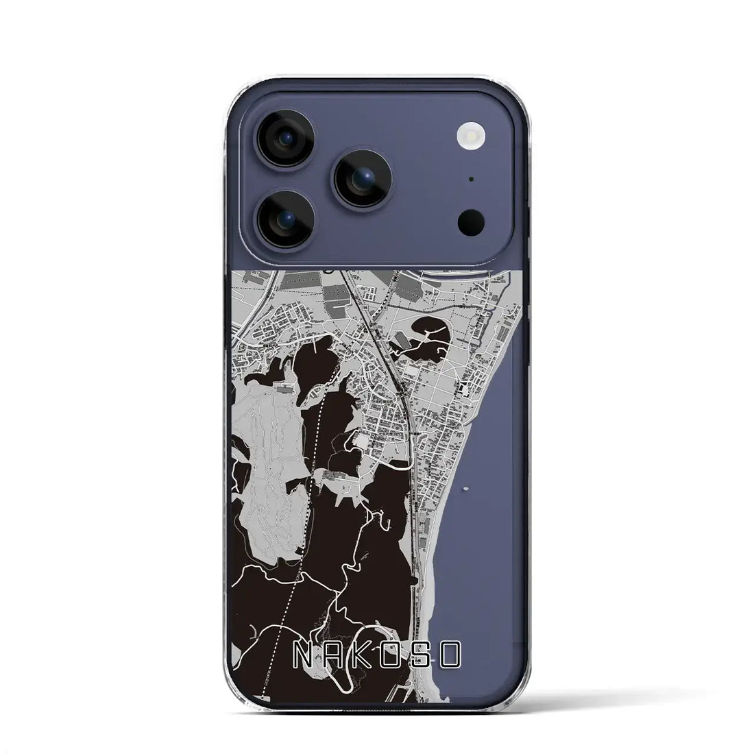 【勿来(福島県)】地図柄iPhoneケース(クリアタイプ)モノトーン・iPhone 17 Pro Max 用