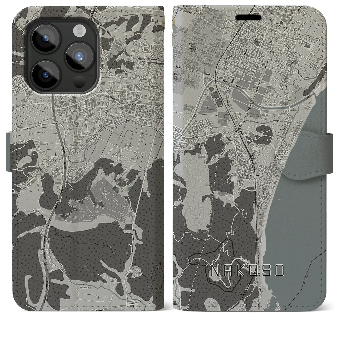 【勿来（福島県）】地図柄iPhoneケース（手帳タイプ）