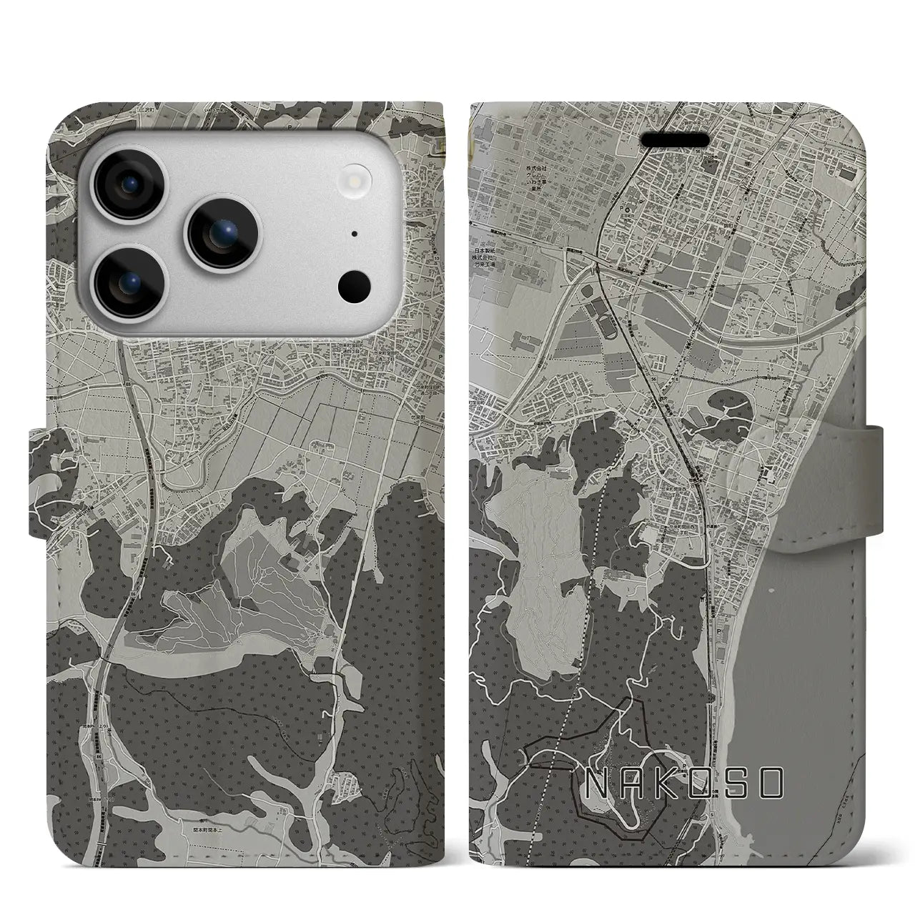 【勿来（福島県）】地図柄iPhoneケース（手帳タイプ）