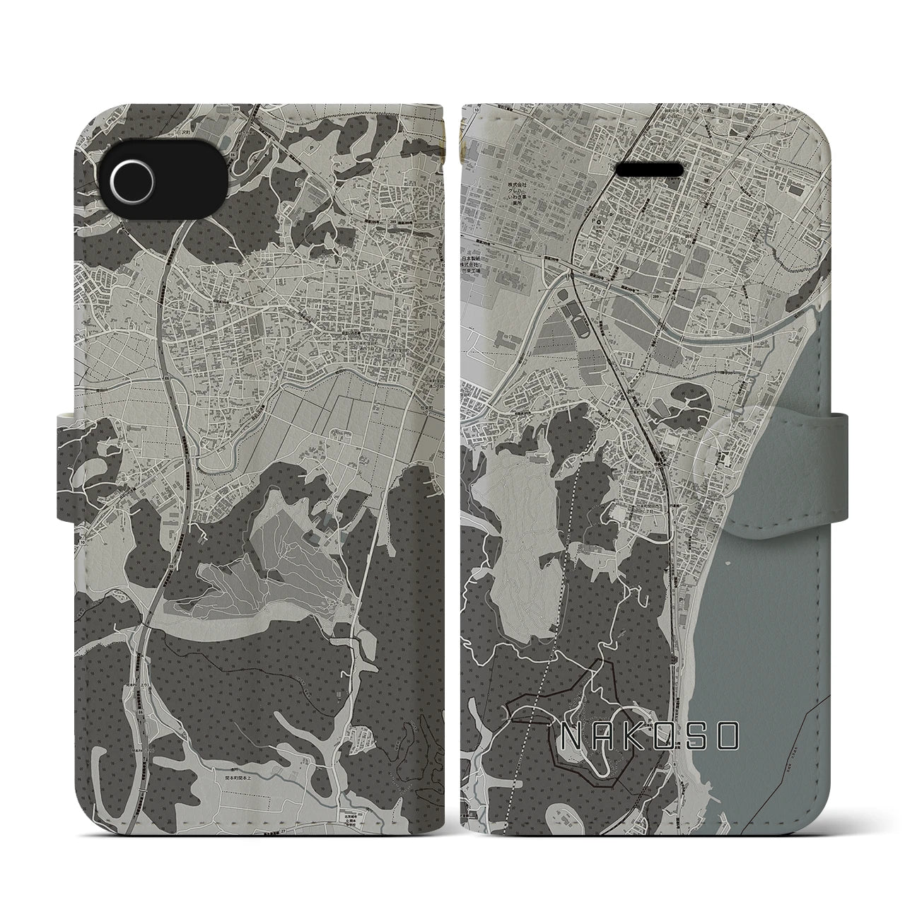 【勿来（福島県）】地図柄iPhoneケース（手帳タイプ）