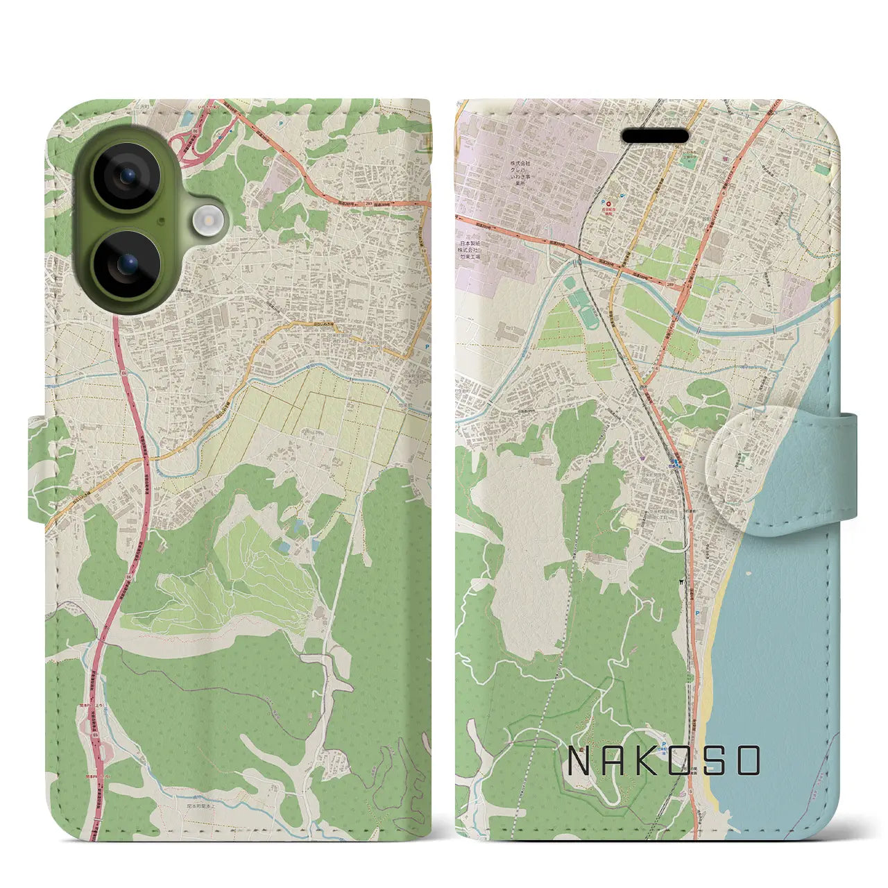 【勿来（福島県）】地図柄iPhoneケース（手帳タイプ）