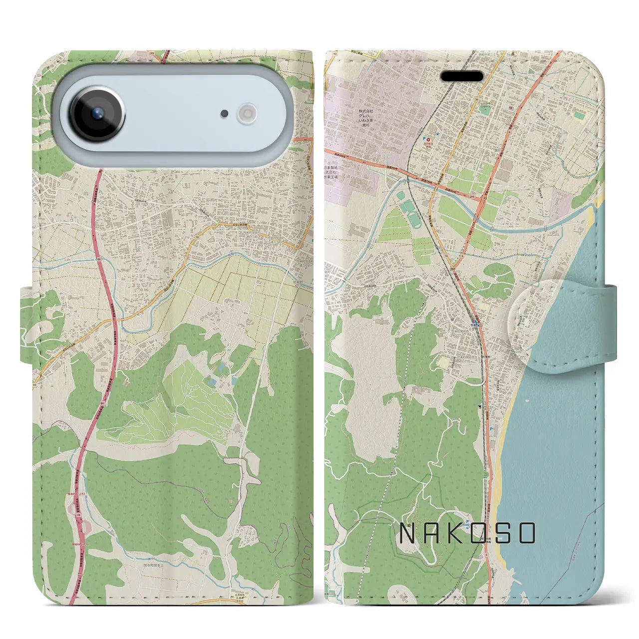 【勿来（福島県）】地図柄iPhoneケース（手帳タイプ）