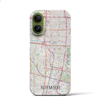 【難波（大阪府）】地図柄iPhoneケース（バックカバータイプ）