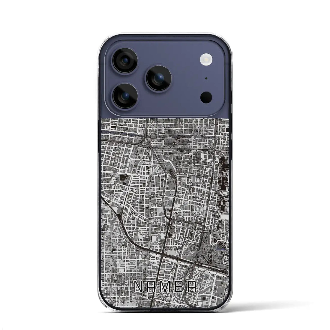 【難波（大阪府）】地図柄iPhoneケース（クリアタイプ）