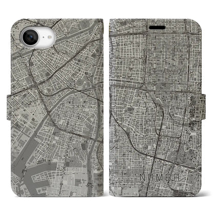 【難波（大阪府）】地図柄iPhoneケース（手帳タイプ）